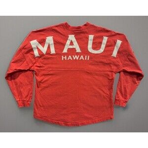 Maui Hawaii Spirit Jersey Oversized Shirt Sz M Coral Long Sleeve Cotton HI